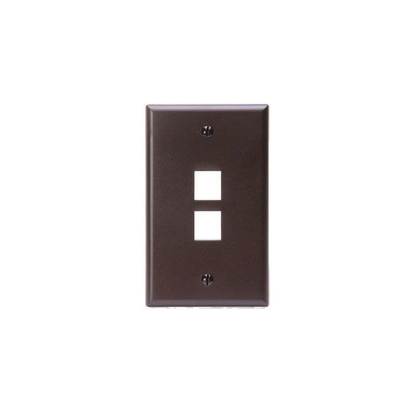 Leviton 2Port Wallplate Unloaded, 1Gang Use W/SnapIn Modules, Quickport BN 410802BP Zoro
